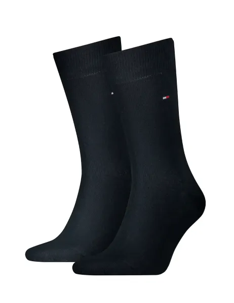 Tommy Hilfiger 2 Pack Embroidered Logo Cotton Rich Socks Dark Navy