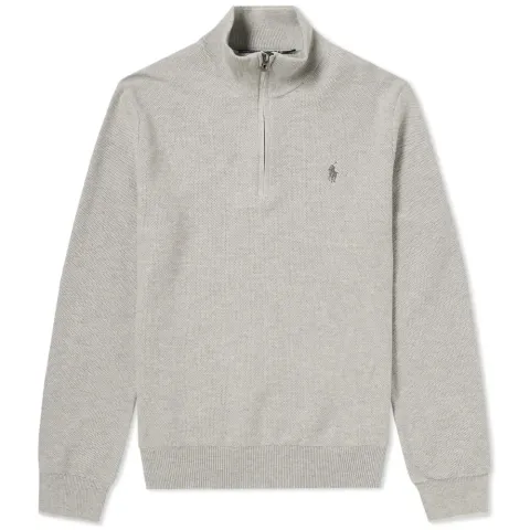 Textured Cotton Half Zip Knit