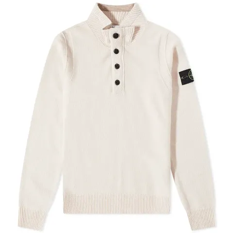 Lambswool Quarter Button Knit