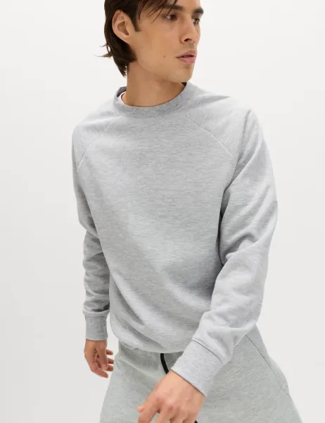 Goodmove Performance Jersey Crew Neck Sweatshirt Grey