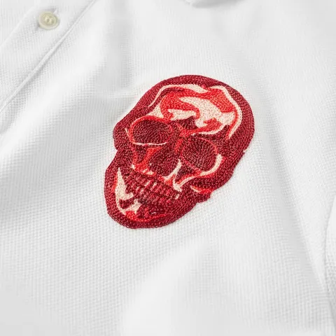 Embroidered Skull Polo