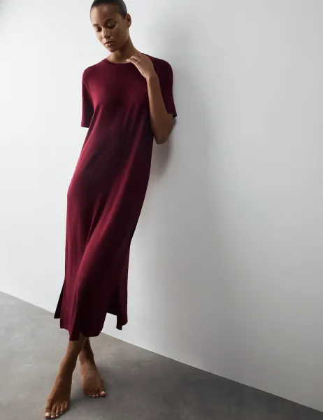 Autograph Modal Long Nightdress Dark Claret