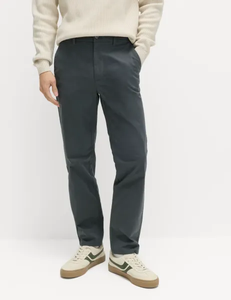 Marks & Spencer Regular Fit Half Elasticated Waist Chinos Dark Pewter
