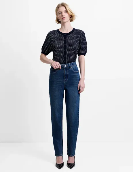 French Connection High Waisted Slim Fit Jeans Blue Denim