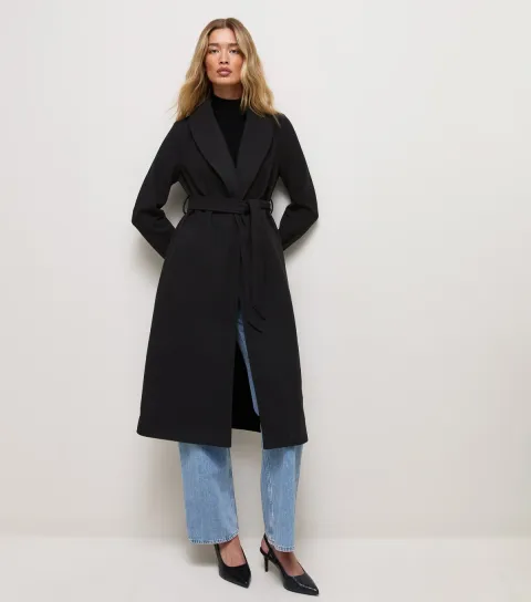New Look Women's Tall Oatmeal Shawl Collar Coat