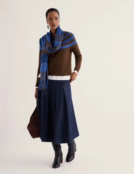 Seasalt Cornwall Mohair Blend Fair Isle Crew Neck Jumper Blue Mix