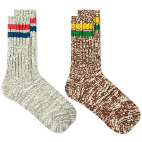 Mix Lines Crew Sock - 2 Pack