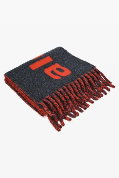 Jacquard Logo Scarf in Alpaca-Wool Blend