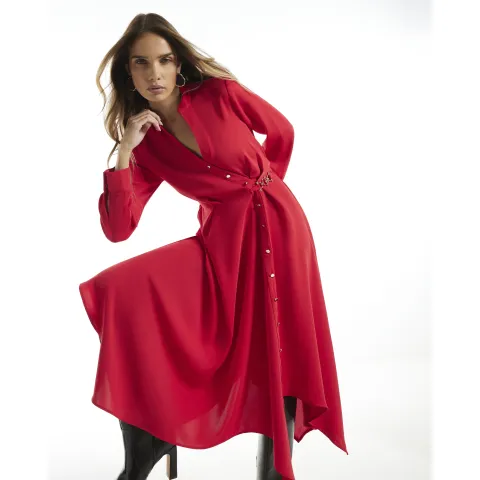 River Island Crepe Hanky Hem Shirt Dress