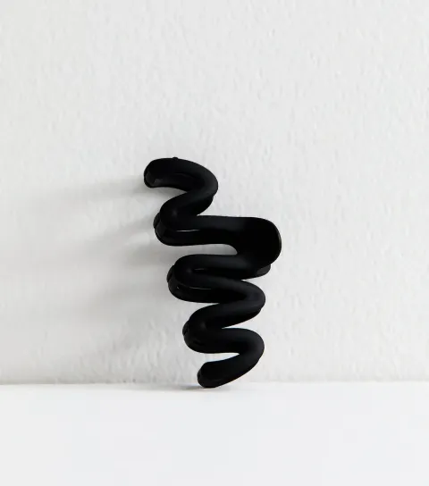 Black Matte Wiggly Hair Claw Clip
