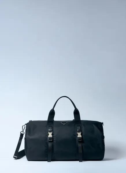 Re-Nylon And Saffiano Leather Duffle Bag