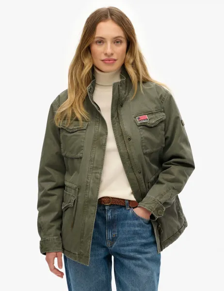 Superdry & Co Cotton Rich Funnel Neck Utility Jacket Khaki