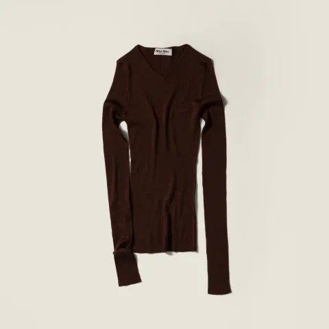 Silk V-neck sweater