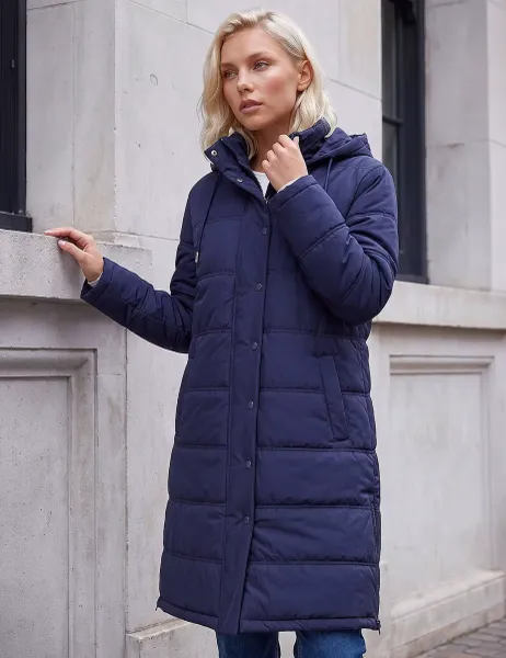 Roman Petite Oversized Hooded Puffer Coat Navy Mix