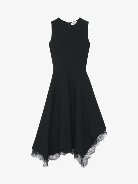 Lace Detail Asymmetric Dress