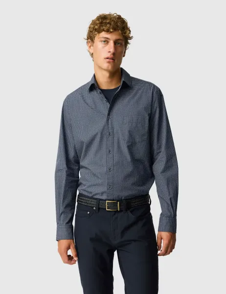 Rodd & Gunn Regular Fit Pure Cotton Shirt Blue Mix