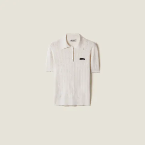 Cashmere and silk polo sweater