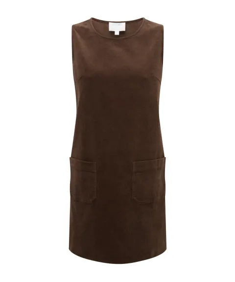Schöffel Country Sage Cord Pinafore Dress - Chocolate
