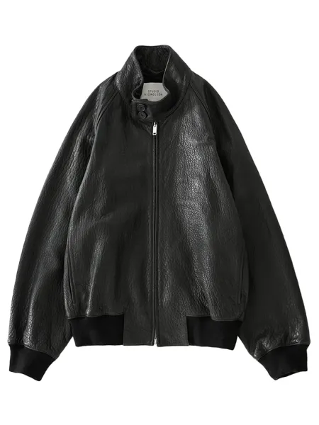 Studio Nicholson Over Leather Jacket Black