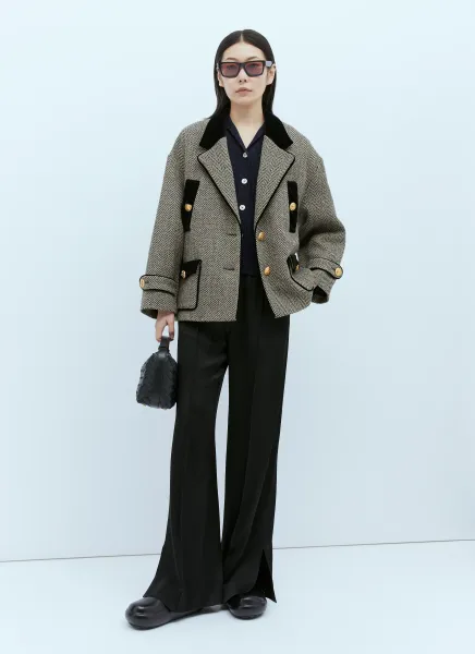 Wool Boucle Herringbone Jacket
