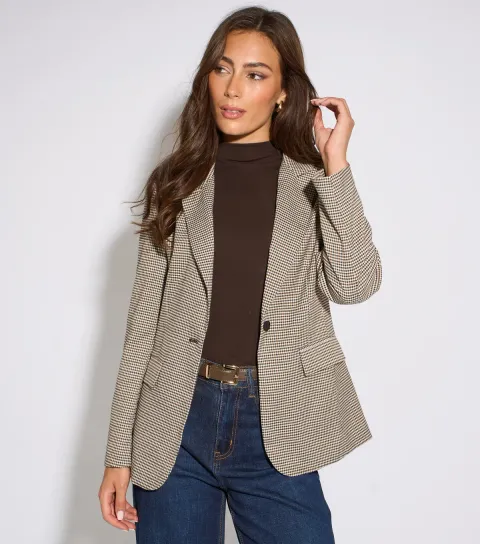 Gini London Women's Stone Tweed Heritage Blazer