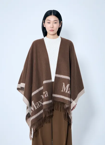 Jacquard Wool Poncho