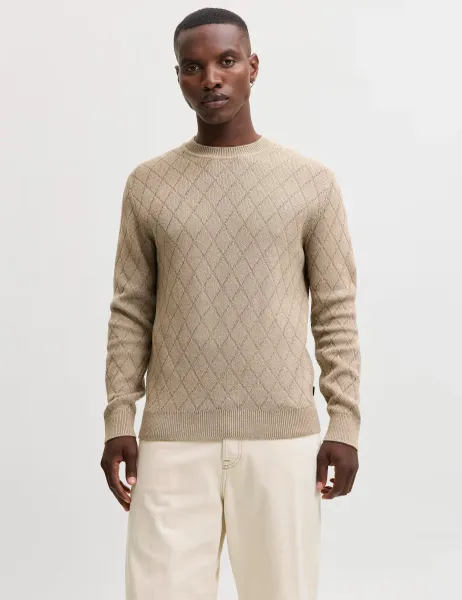 Jack & Jones Pure Cotton Crew Neck Jumper Cream