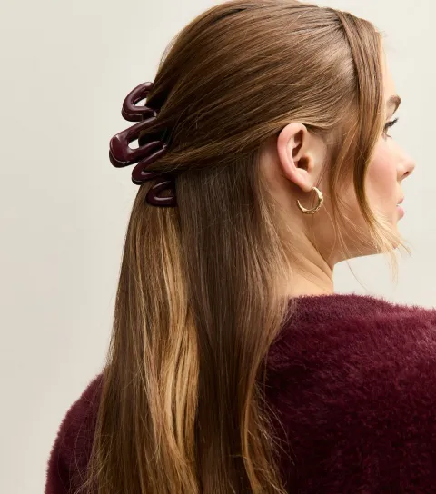 Dark Burgundy Wiggly Hair Clip