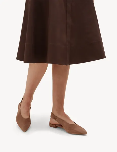 Hobbs Suede Flat Pointed Slingback Sandals Beige