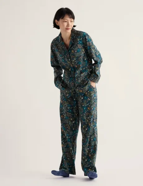 Seasalt Cornwall Pure Cotton Printed Pyjama Set Teal Mix