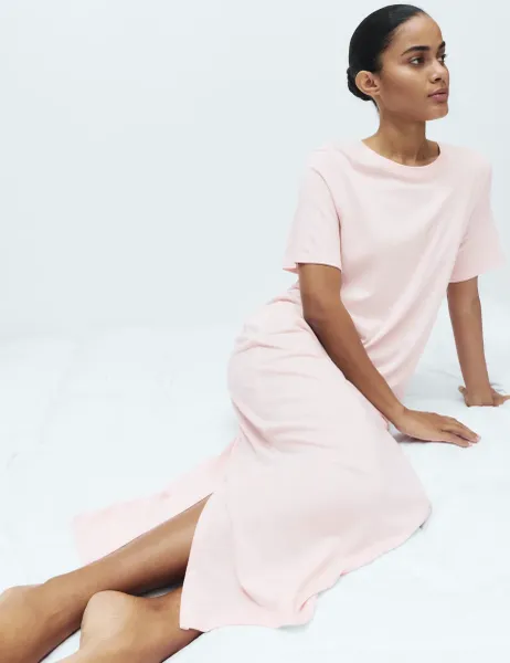 Marks & Spencer Cotton Modal Nightdress Soft Pink