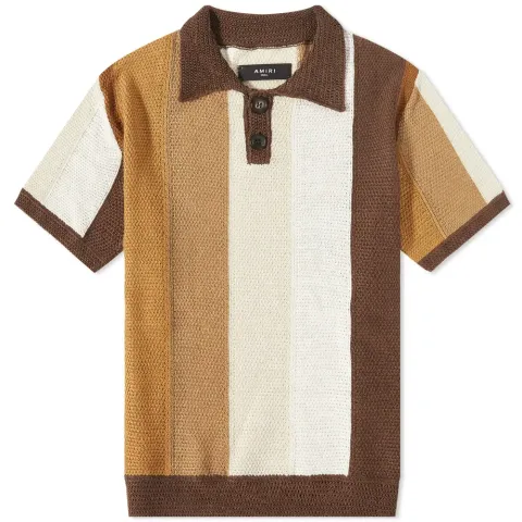 Linen Stripe Knitted Polo