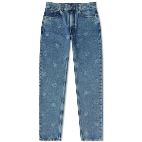 All Over Logo Straight Leg Jeans