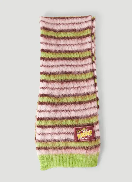 Fuzzy Stripe Scarf Hat