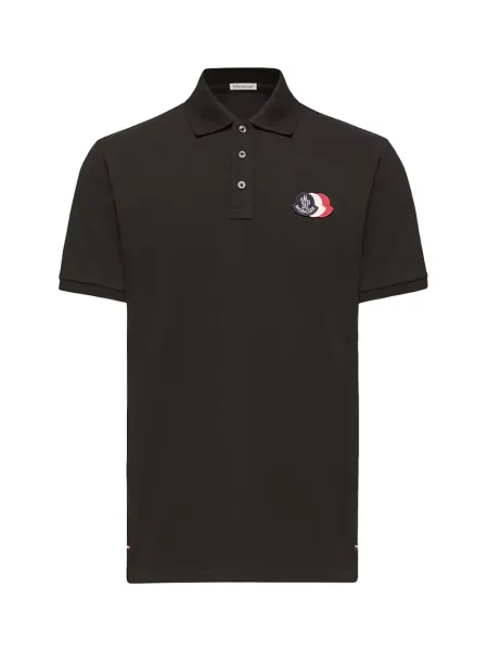 Men Logo Patch Polo Shirt Black