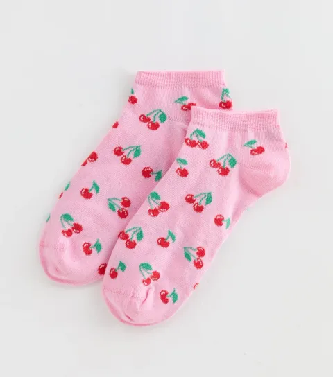 Pink Cherry Trainer Socks