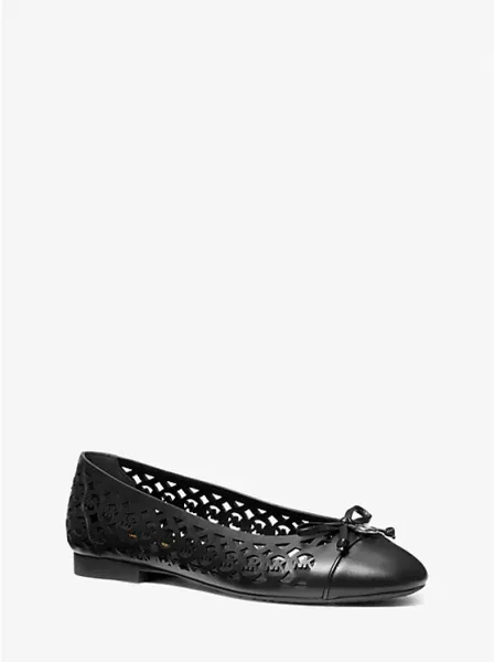 Piper Flex Perforated Logo Leather Ballet Flat