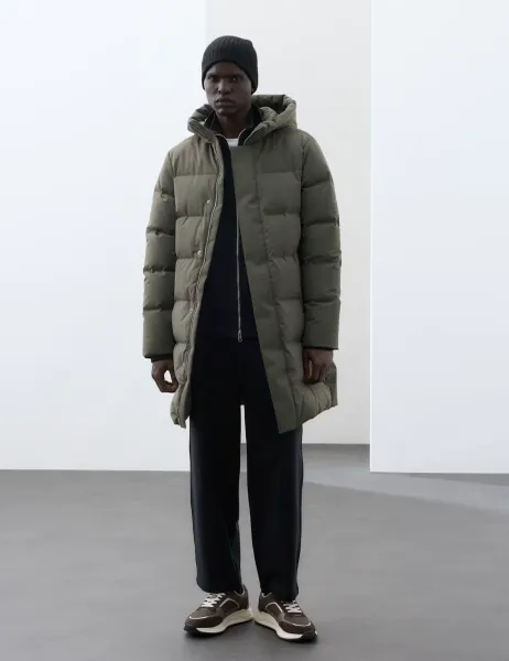 Autograph Feather and Down Puffer Jacket with Stormwear Dark Olive