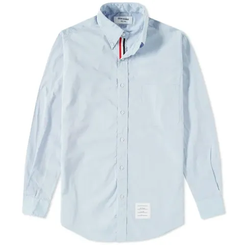 Grosgrain Placket Solid Poplin Shirt