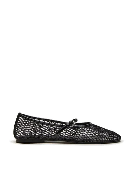 Steve Madden Mags Mesh Flat Ballet Pumps Black