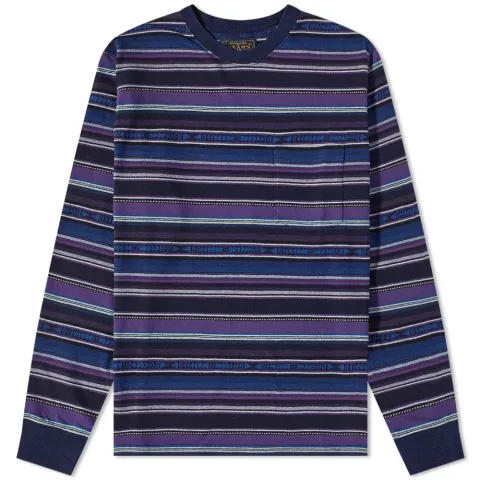 Long Sleeve Indigo Native Stripe T-Shirt