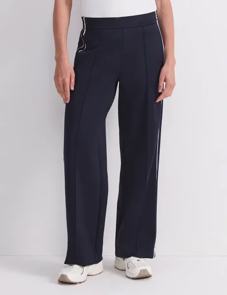 Sportscraft Side Stripe Wide Leg Trousers Navy