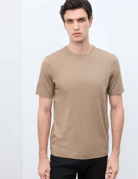 Pure Supima Cotton Performance Crew Neck T-shirt Natural Mix