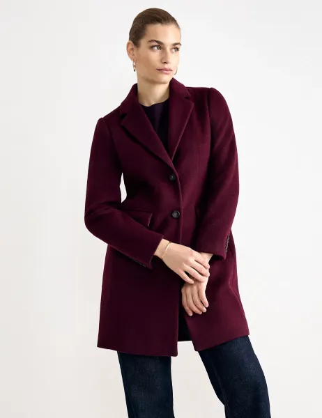 Phase Eight Wool Rich Coat Burgundy