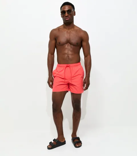 Men's Bright Pink Regular Drawstring Swim Shorts