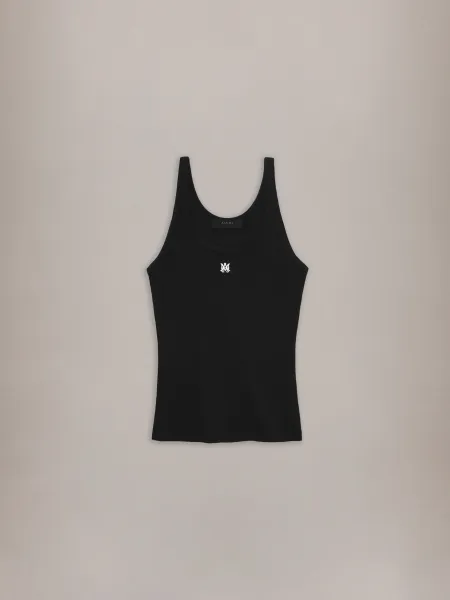 WOMEN - WOMEN'S MA EMBROIDERED RIBBED TANK - Black