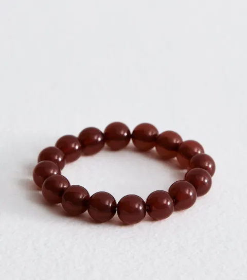 Brown Beaded Stretch Bracelet