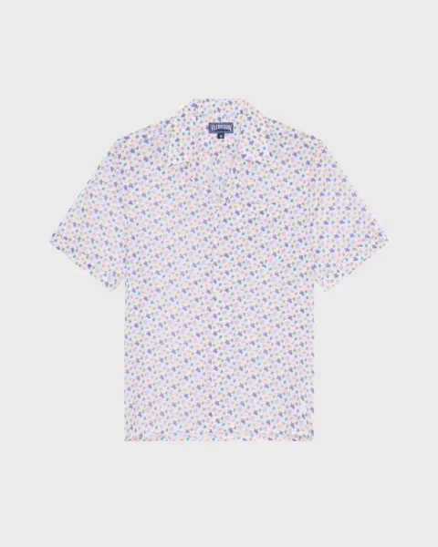 Vilebrequin Men Cotton Bowling Shirt Micro Ronde Des Tortues