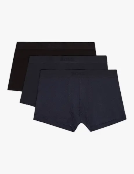 Boss One 3 Pack Cotton Rich Trunks Navy Mix