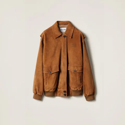 Suede blouson jacket